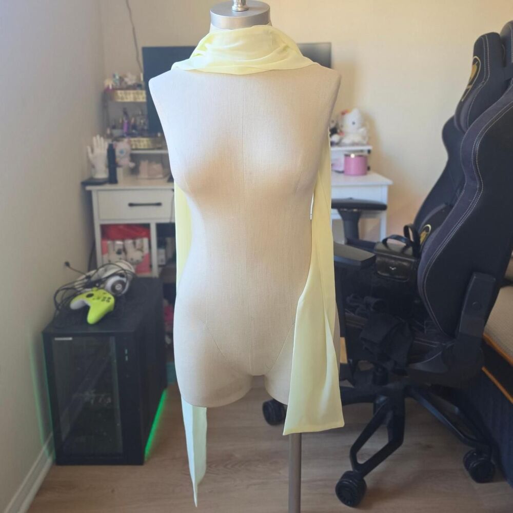 Women's Yellow and Cream Scarf-wraps